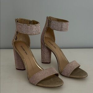 Gianni Bini Glittering Gold Block Heels